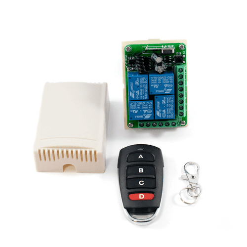 Imagen de Modulo rele 4 Canales 12V RF y Control Remoto Inalámbrico 433 Mhz Domotica