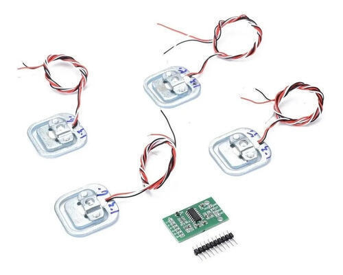 Imagen de Celdas De Carga 50kg Sensor Fuerza Peso Mas Módulo Hx711 con Kit de 4 celdas