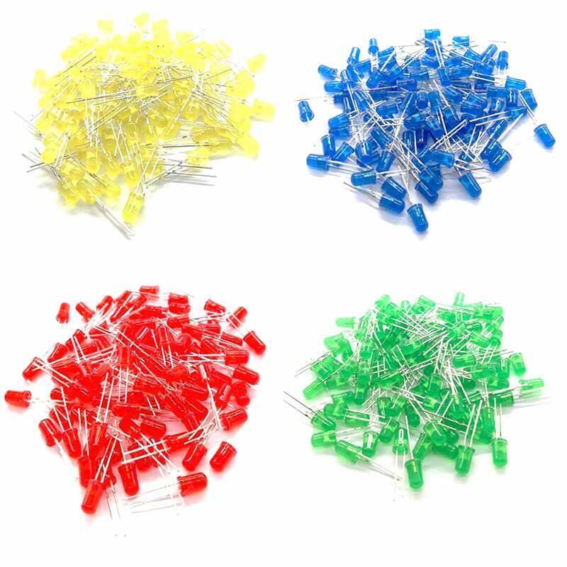 Imagen de Kit 20 Unidades Led Difuso Rojo Amarillo, Verde, Azul 5mm Para Arduino