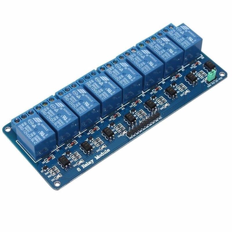 Imagen de Placa De 8 Canales A Relé 12v Con Optoacoplador Led Arduino