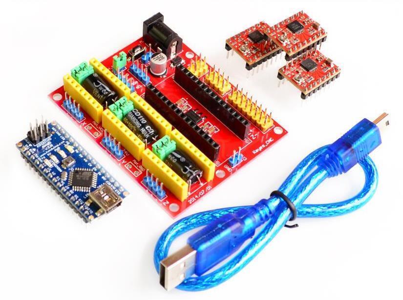 Imagen de Cnc Shield V4 Con Arduino Nano Cable Y 3 Driver A4988