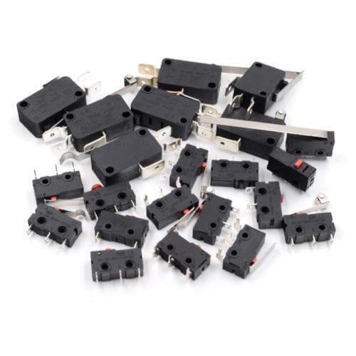 Imagen de Kit 2 Micro Switch Palanca Con Rodillo Nakw12-3 Fin Carrera