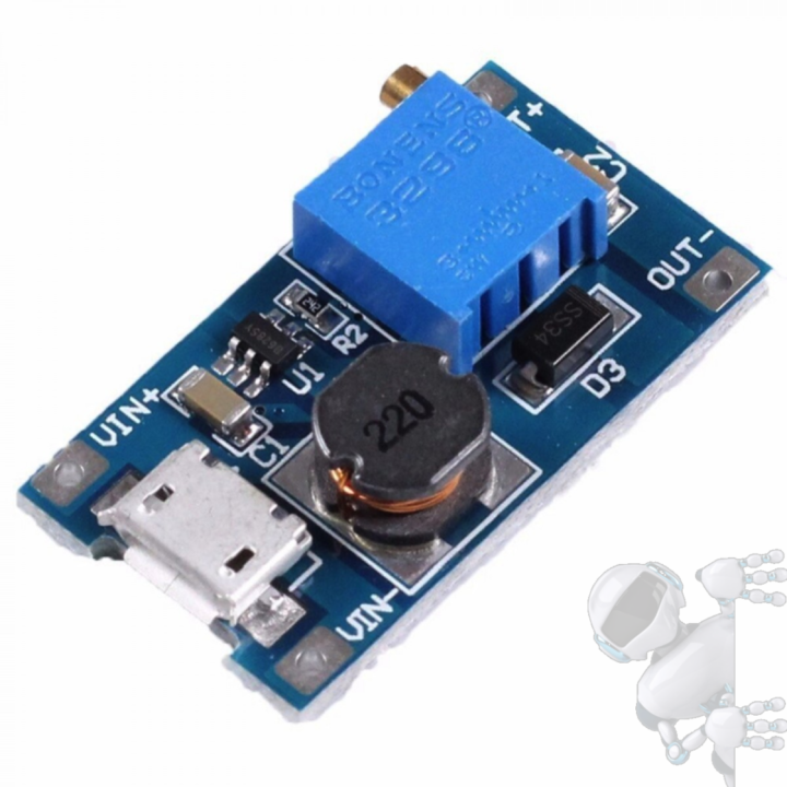 Imagen de MT3608 Regulador Boost Step Up 2a Con Entrada Micro Usb