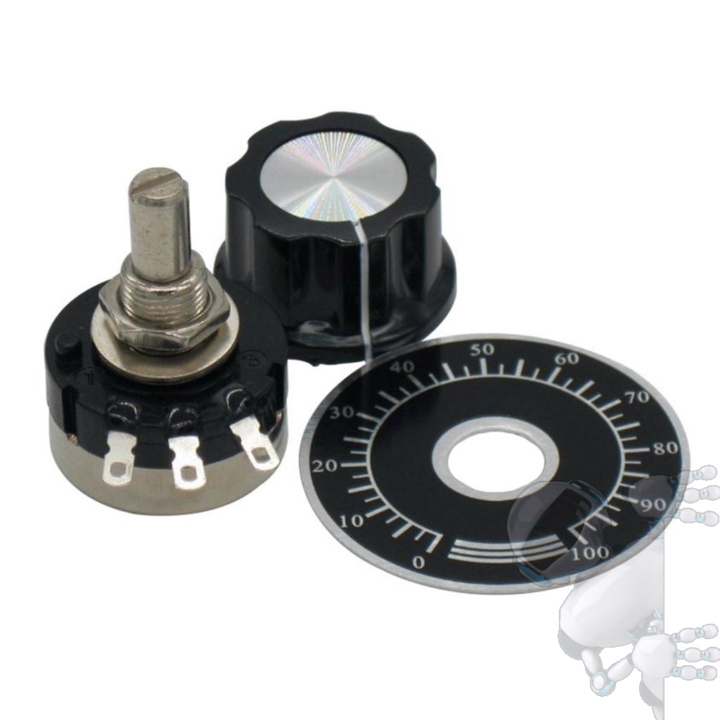 Imagen de Potenciómetro Industrial 10k Rv24yn 20s B103 129c + Perilla