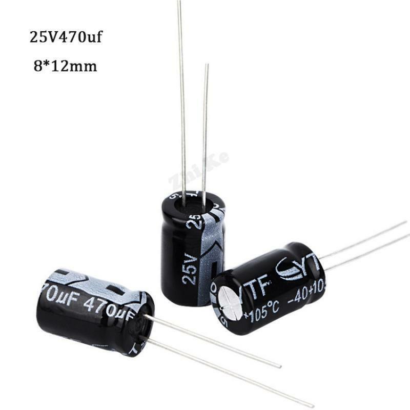 Imagen de Pack 10 Capacitor Electrolítico De Aluminio 470uF 25V 8x12 mm