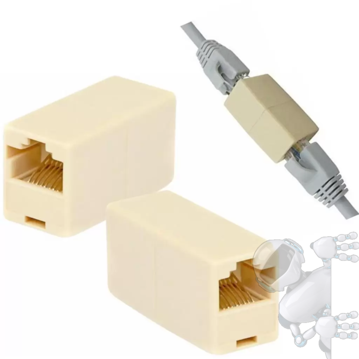 Imagen de Kit 2 Adaptador Cable De Red RJ45 Hembra A RJ45 Hembra