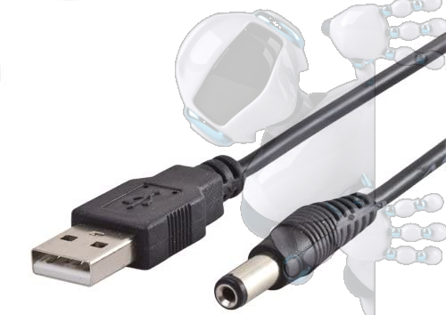 Imagen de Cable De Alimentación USB a Conector Jack 5.5x2.5 mm
