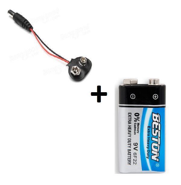 Imagen de Combo Adaptador pila 9v con conector DC mas Bateria 9V