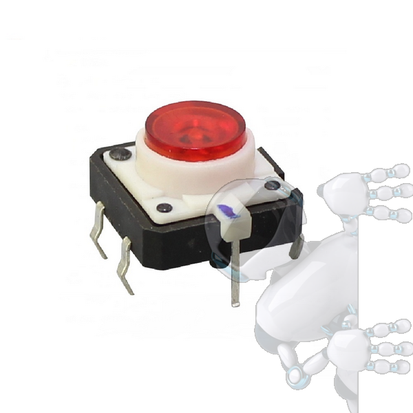 Imagen de Micro Pulsador Con LED Rojo 12*12mm