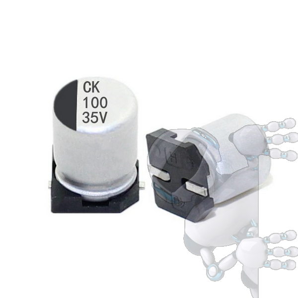 Imagen de Kit X4 Capacitor Electrolítico De Aluminio 100uF35V 6.3x7.7mm SMD