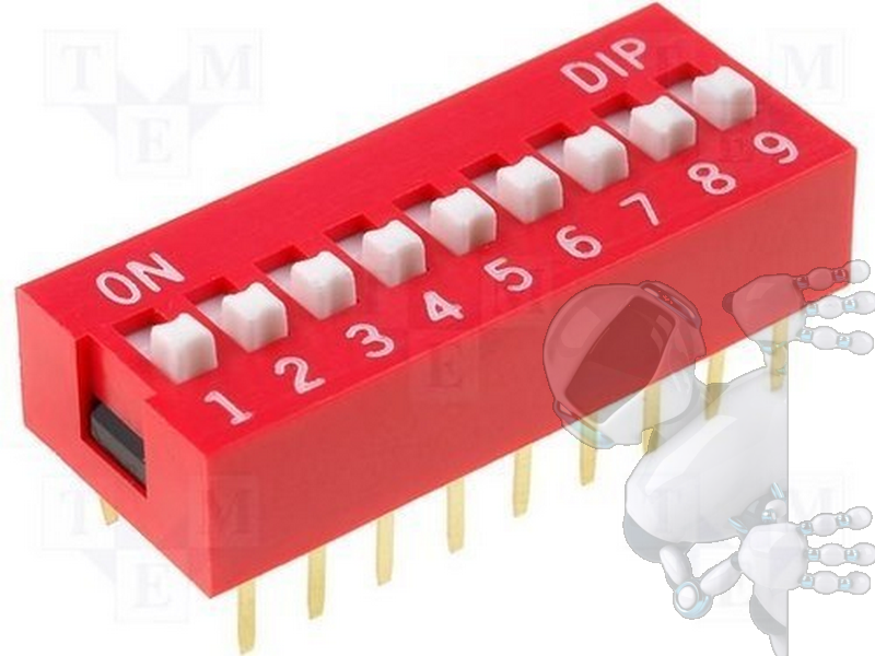 Imagen de DIP Switch de 9 Posiciones Rojo