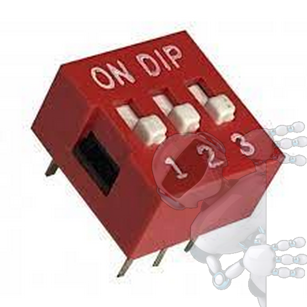 Imagen de Dip Switch De 3 Posiciones Rojo