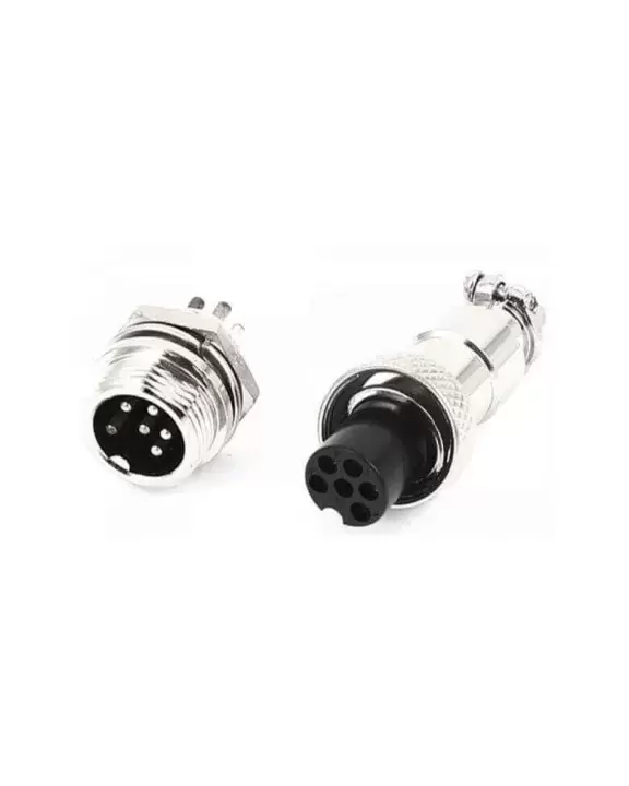 Imagen de Conector De Aviación GX16 6P Macho-Hembra