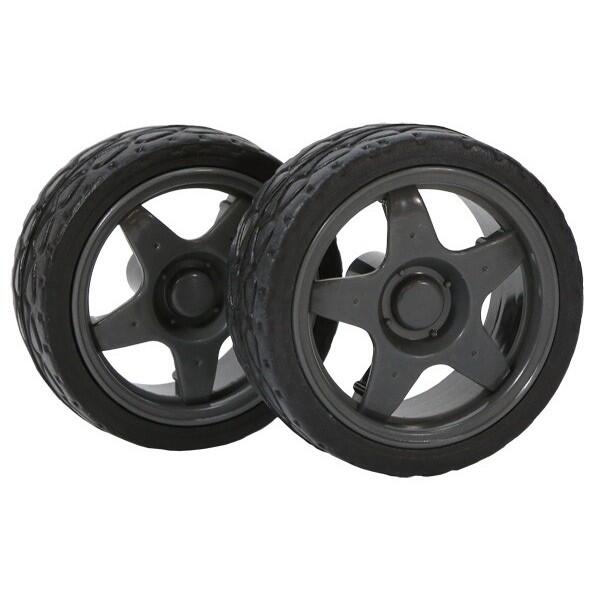Imagen de Rueda Llanta Wheel Carro rin negro Robot Diametro 67mm