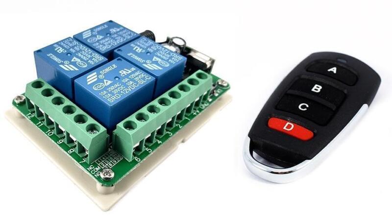 Modulo rele 4 Canales 12V RF y Control Remoto Inalámbrico 433 Mhz Domotica - Imagen 3
