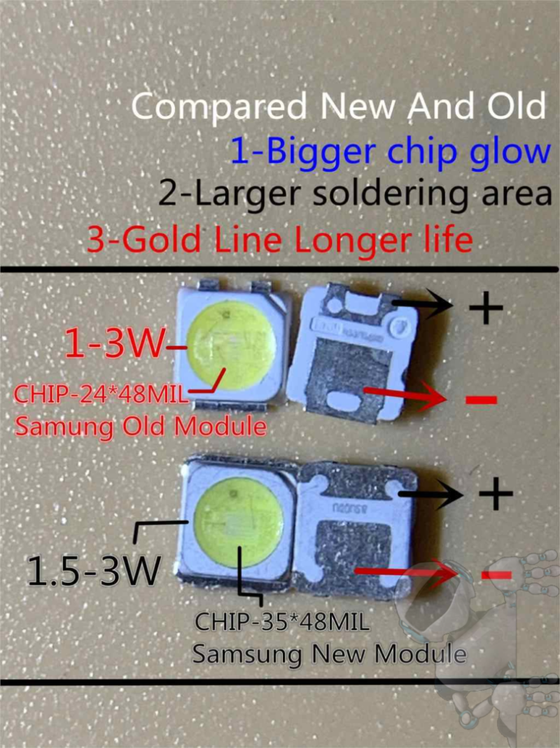 Kit 25 Led 3535 3v 1w Blanco Smd Superficie - Imagen 5