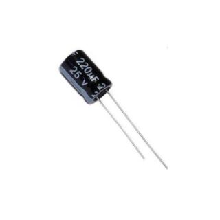Capacitor Electrolítico De Aluminio 220uF 25V 6x11 mm