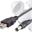Cable De Alimentación USB a Conector Jack 5.5x2.5 mm