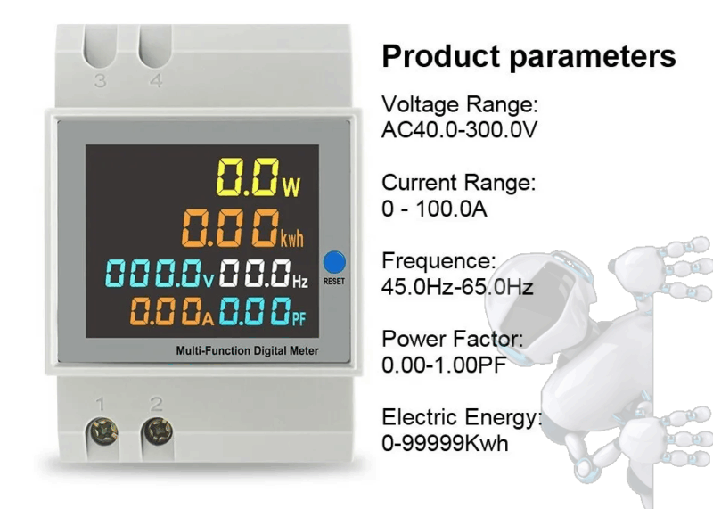 Medidor Contador Voltaje Corriente Factor Energía 100a - Imagen 2