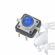 Micro Pulsador Con LED Azul 12*12mm